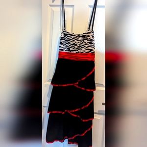 Black and red zebra print dress